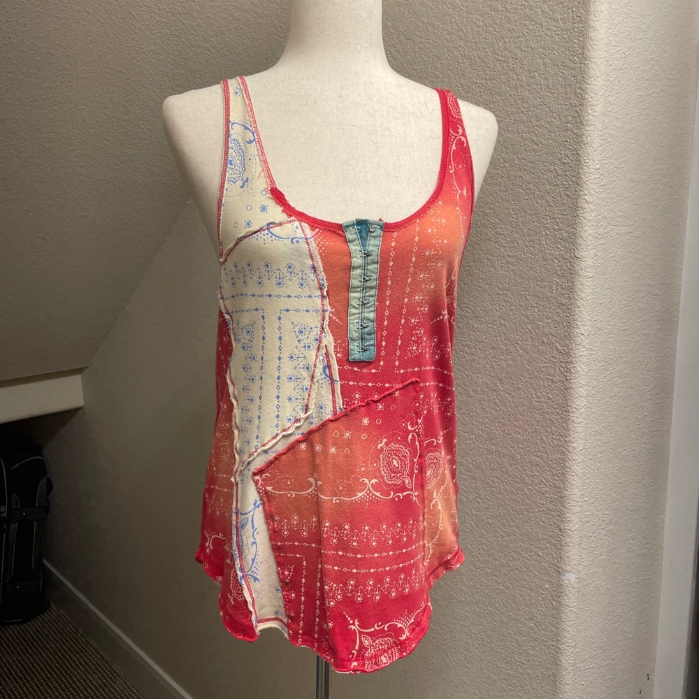 Brand New Free People M Rodeo Patchwork Tank